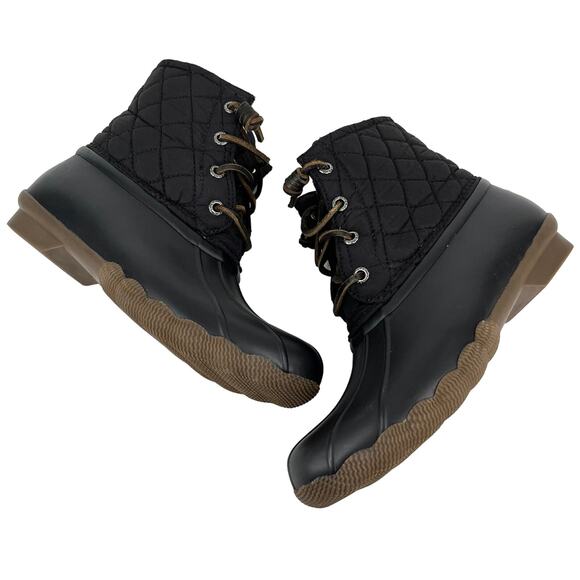 Sperry Women's Saltwater Quilted Duck Boot 6M Black - Picture 3 of 12